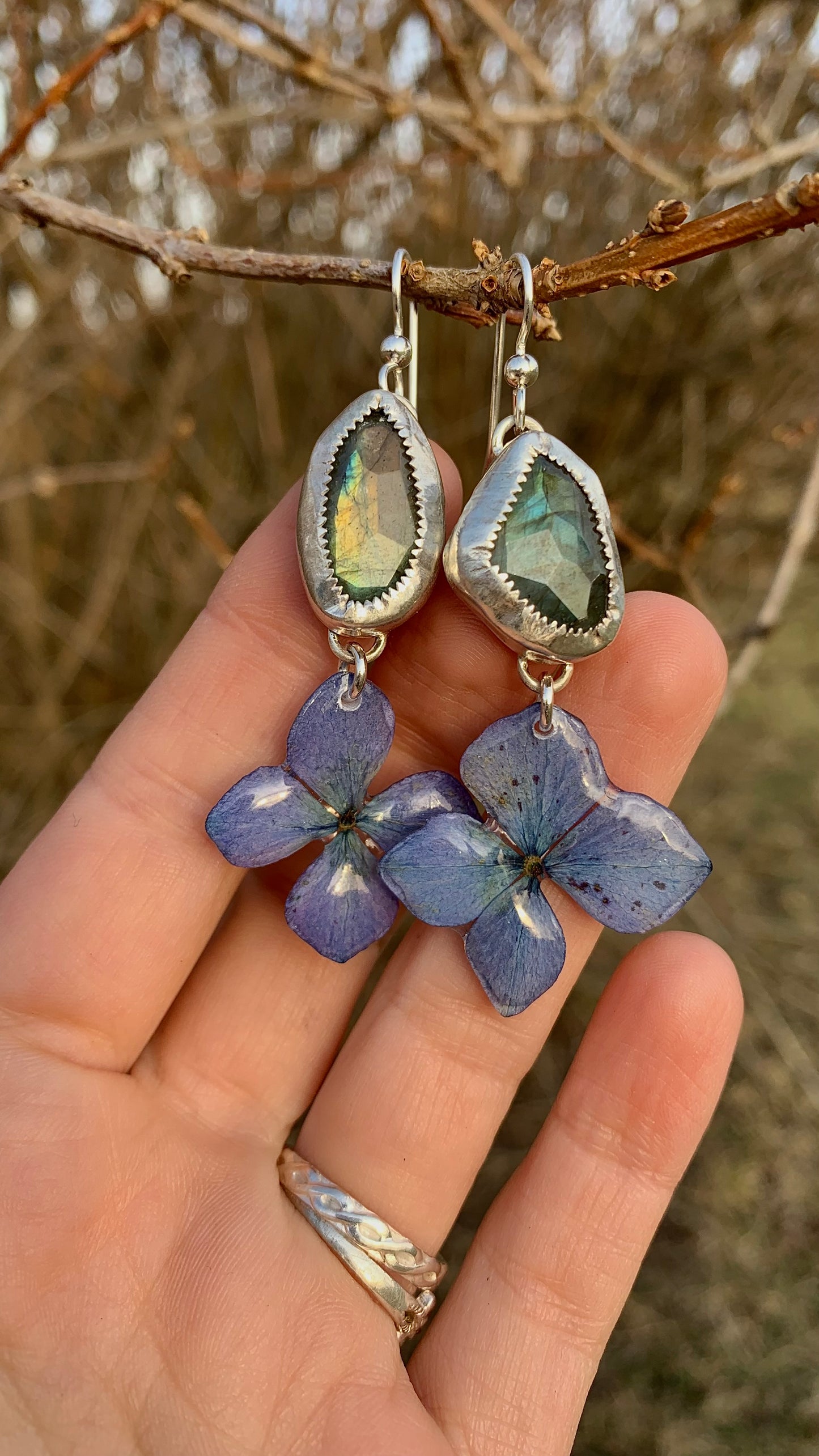 Hydrangea & Labradorite Earrings