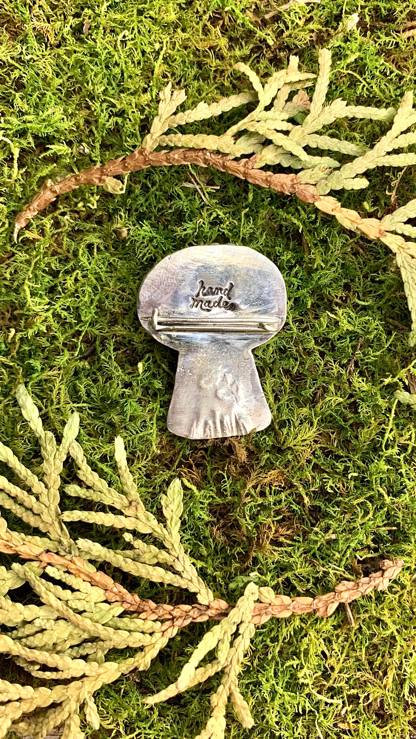 Labradorite Mushroom Pin