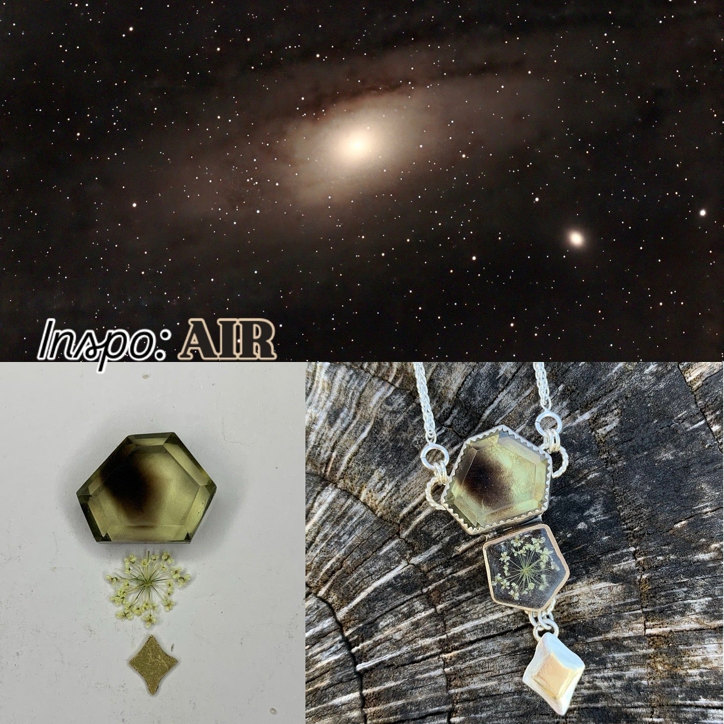 Snowflake & Phantom Lemon Quartz Necklace