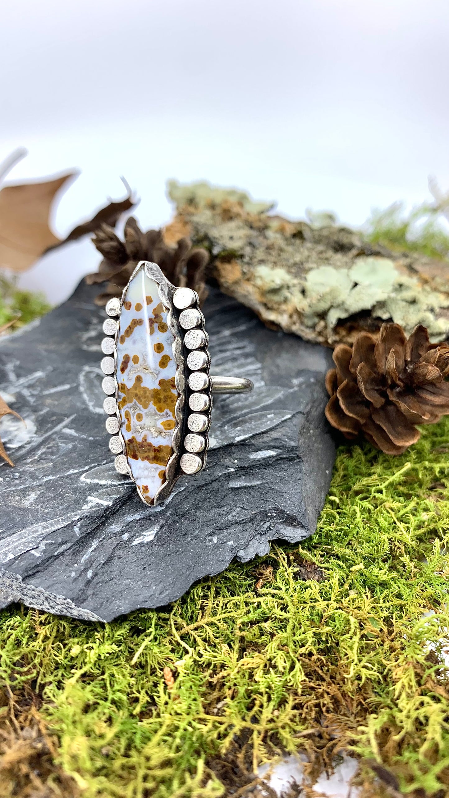 Polka Dot Agate Ring