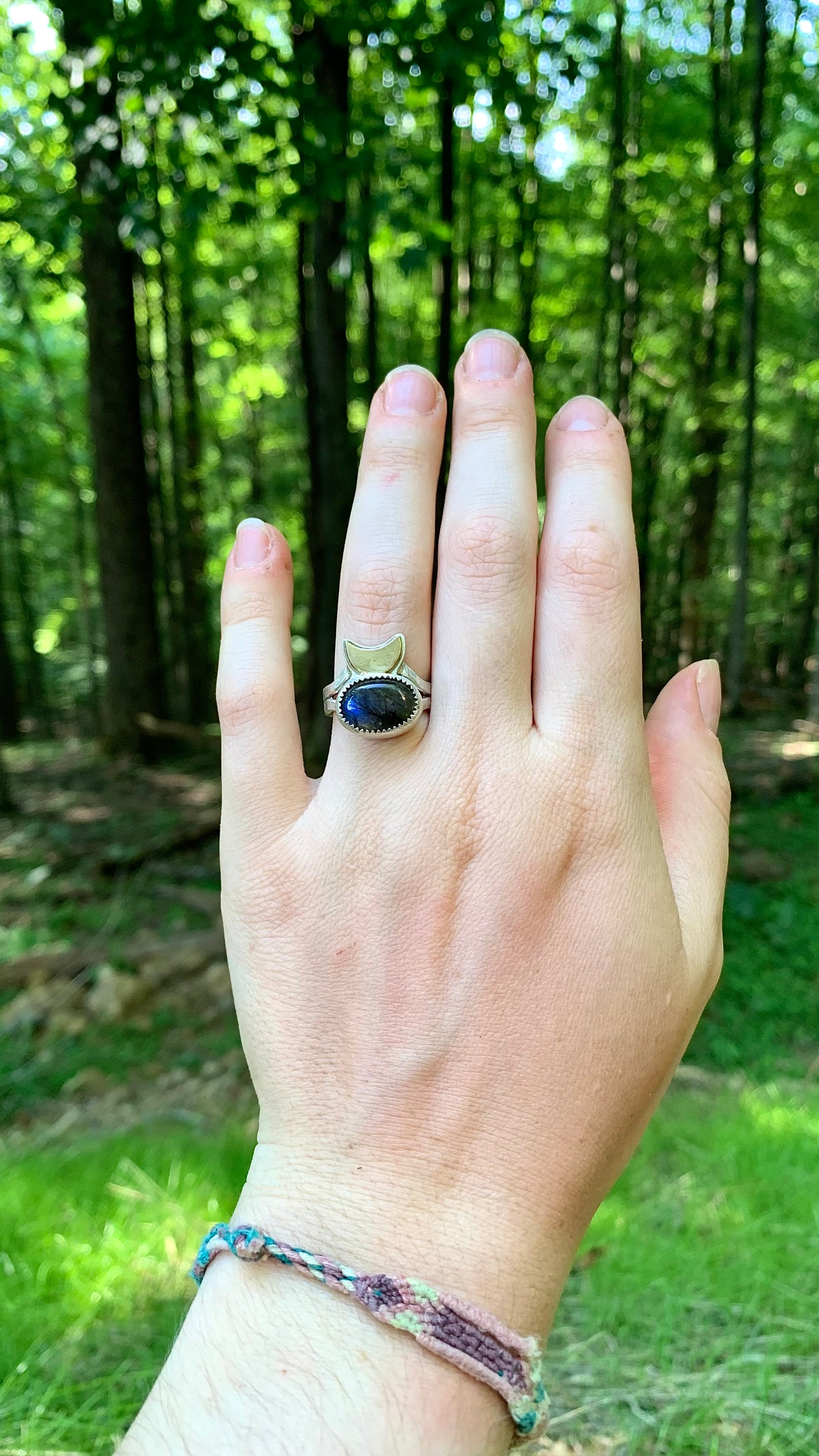 Labradorite & Moon Ring