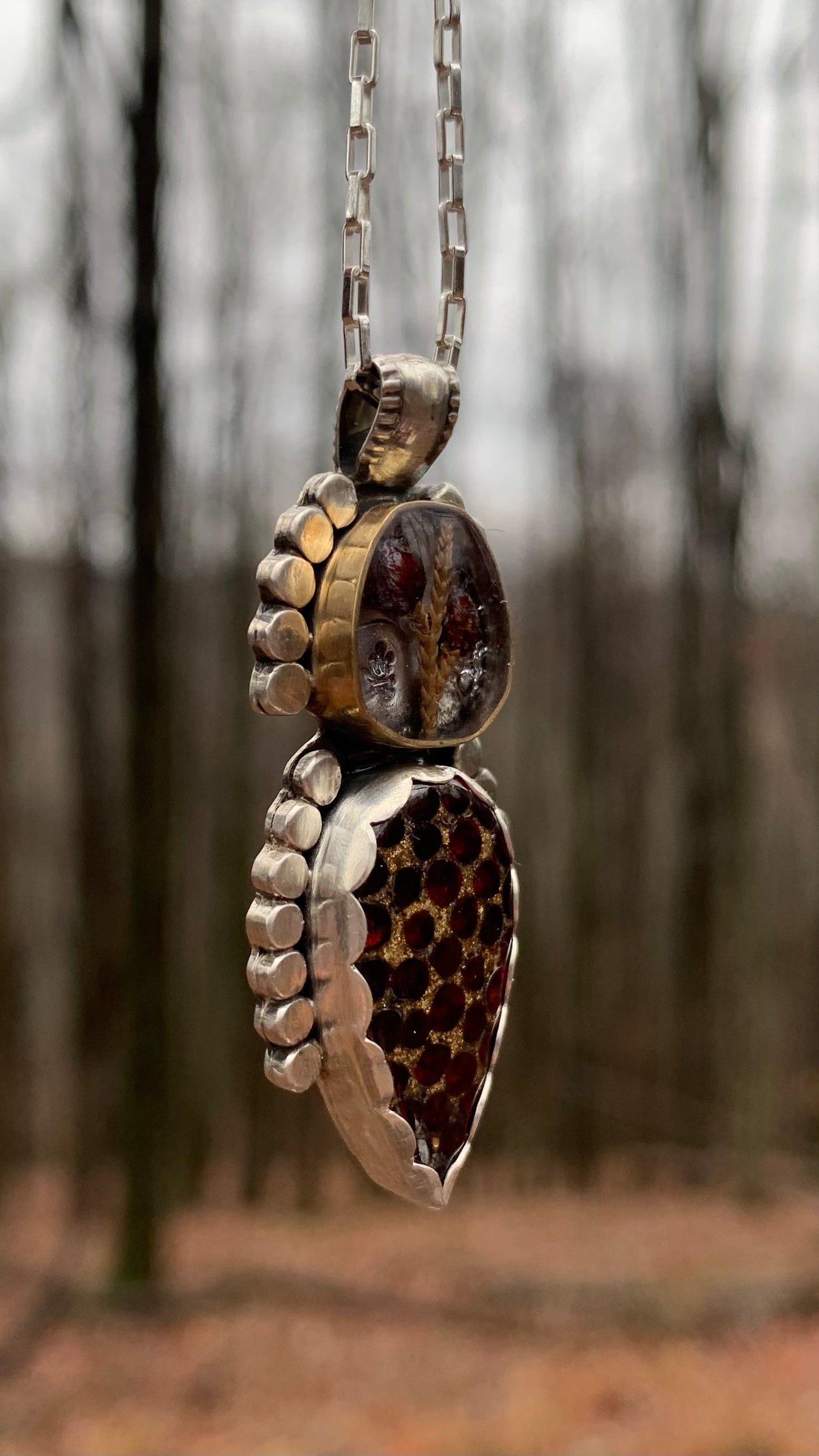 Firey Garent & Juniper Necklace