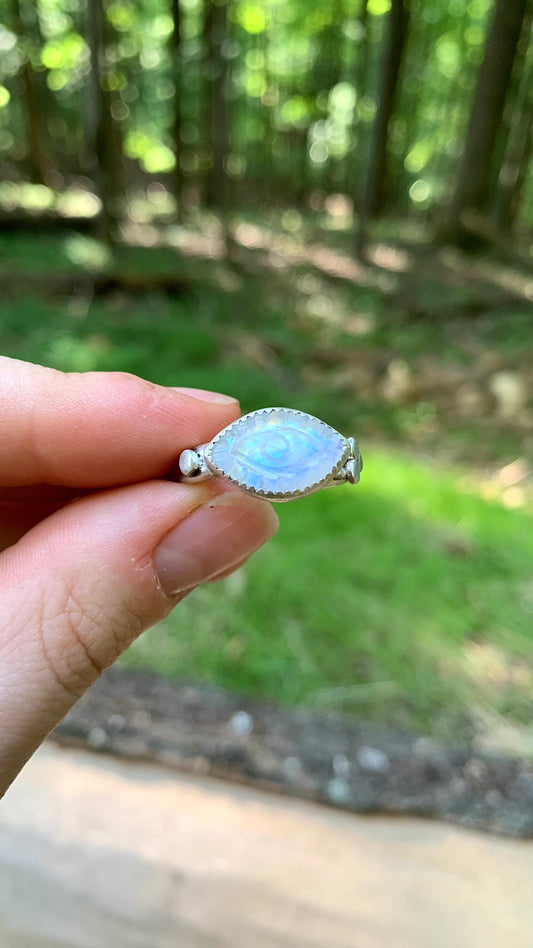 Evil Eye Moonstone Ring