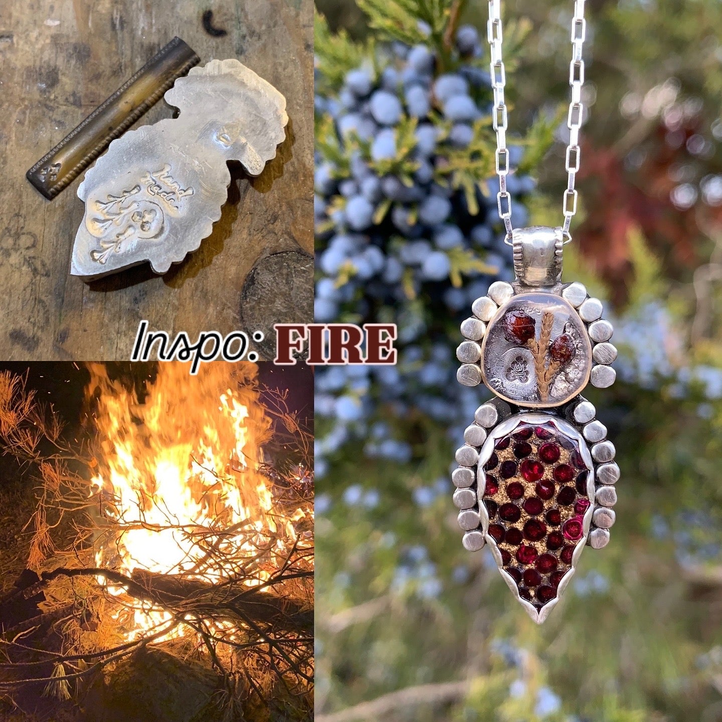 Firey Garent & Juniper Necklace