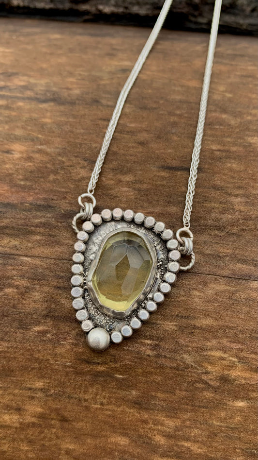Lemon Quartz Statement Necklace