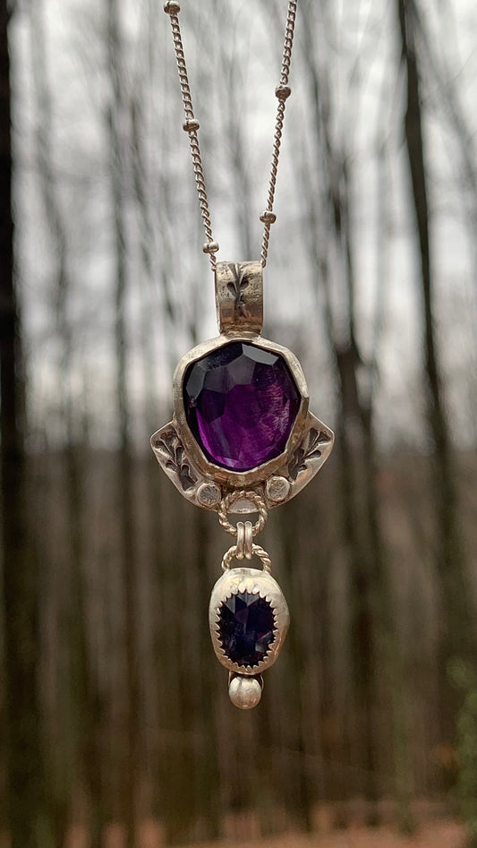 Rainbow Fluorite & Iolite Necklace