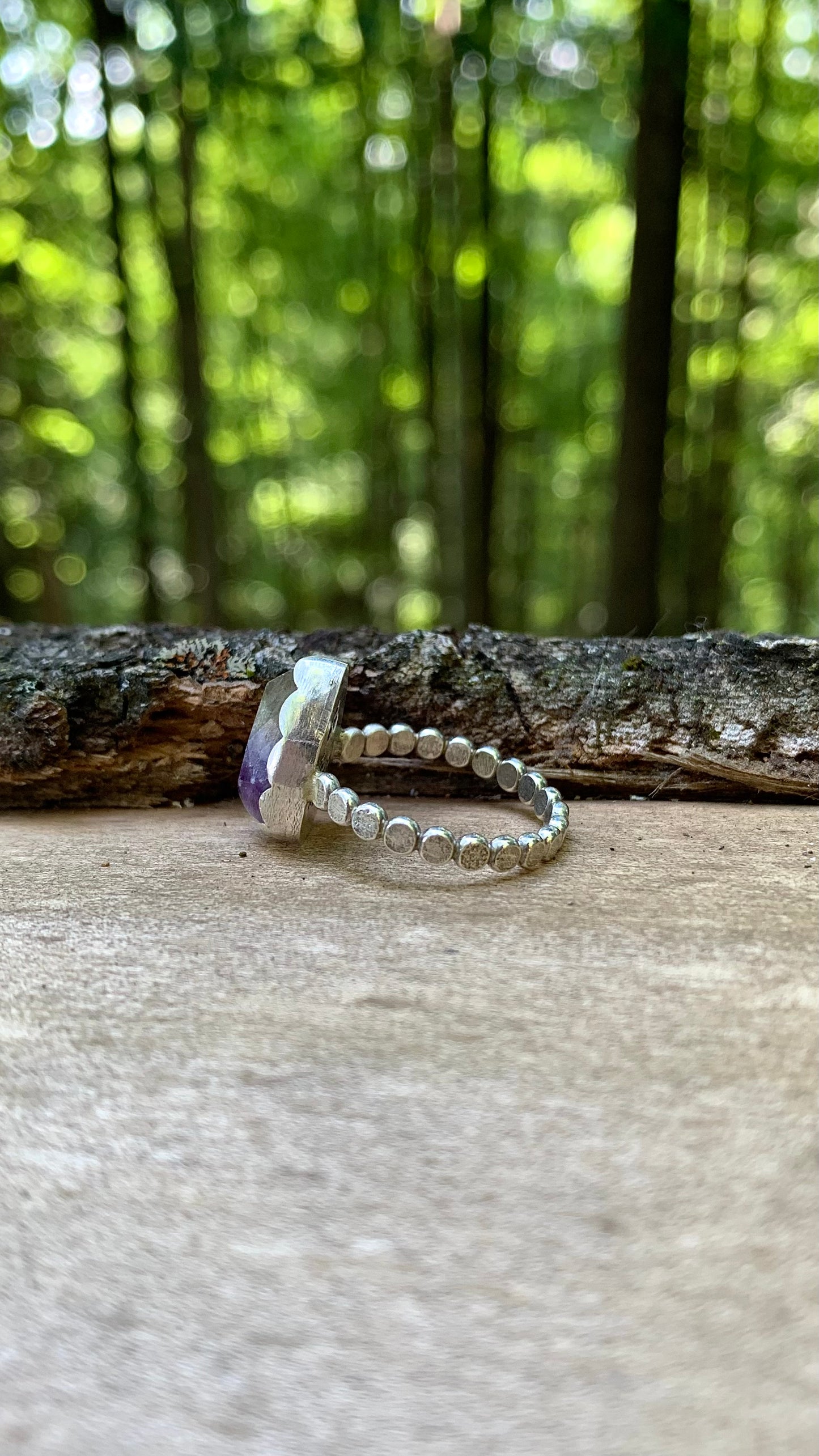 Rainbow Fluorite Ring