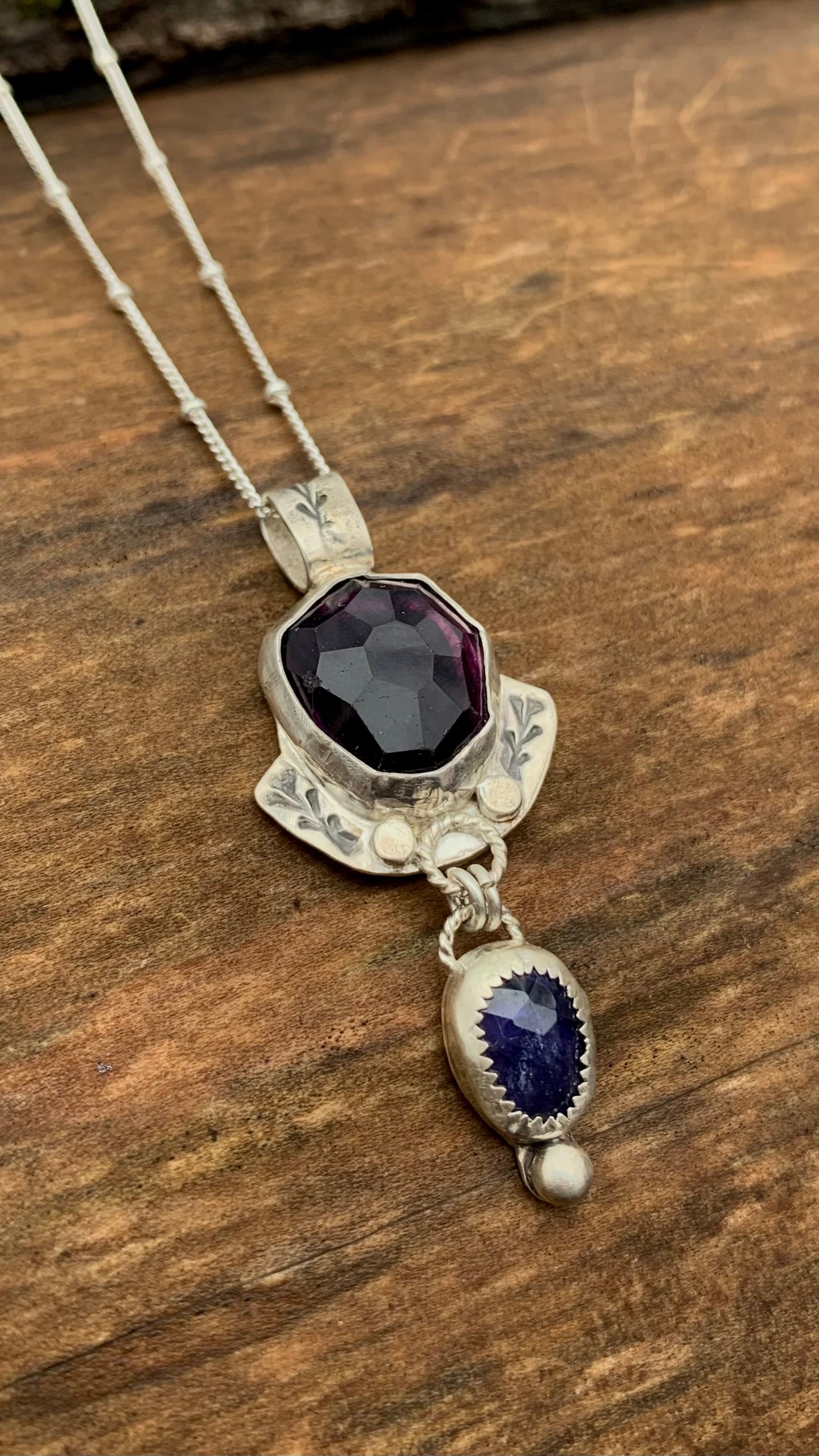Rainbow Fluorite & Iolite Necklace