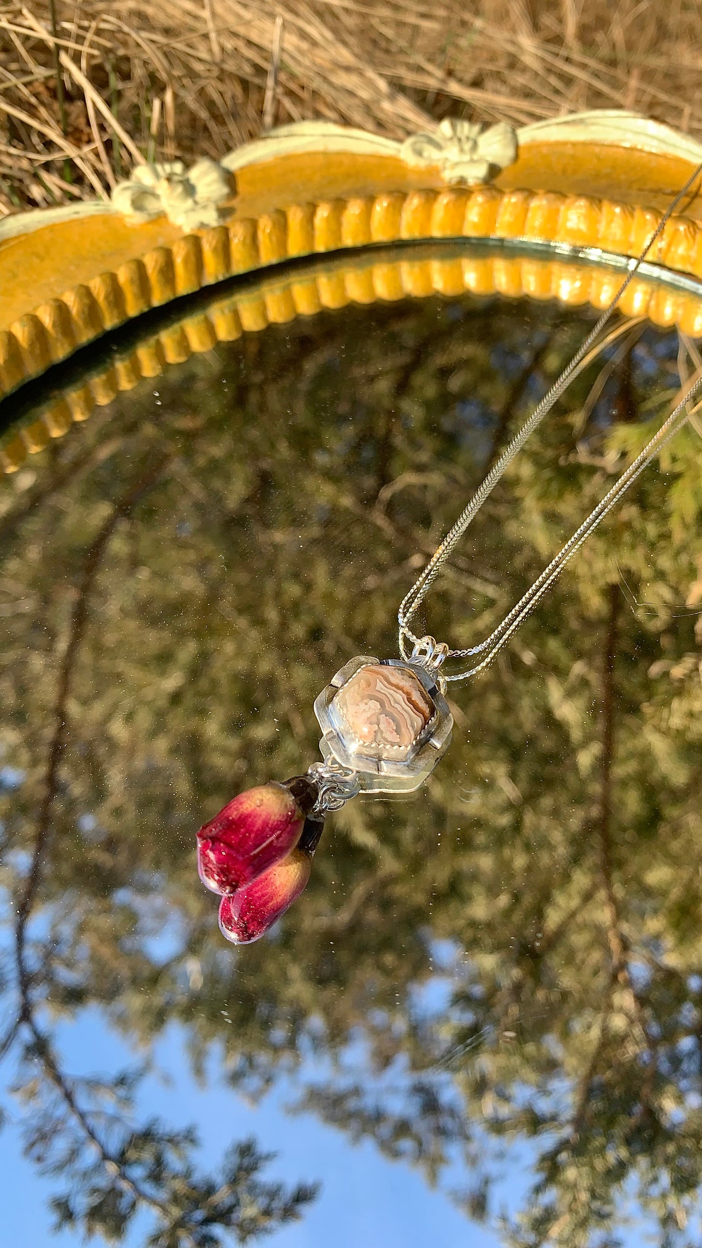 Rose Bud Drop Necklace