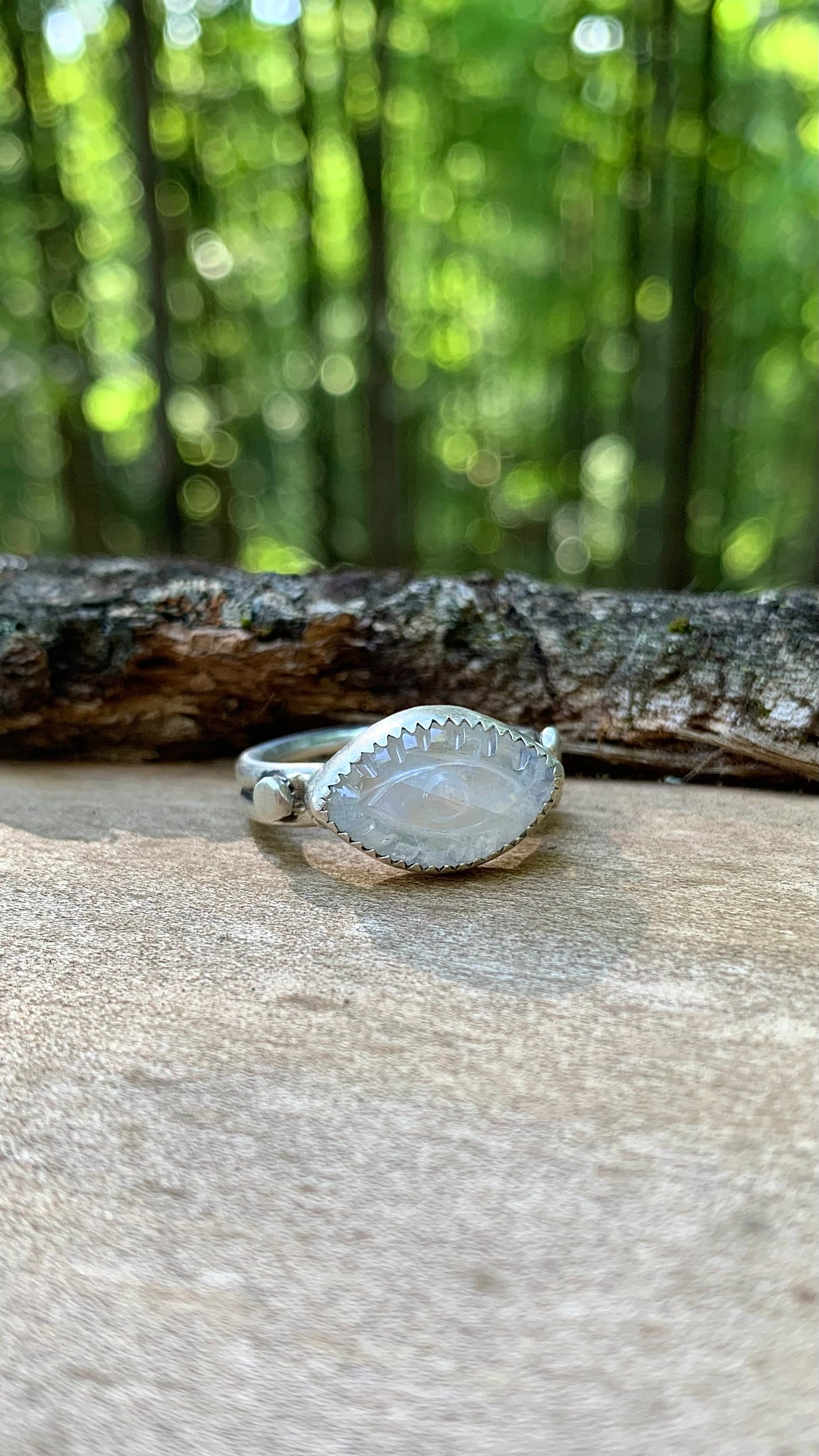Evil Eye Moonstone Ring