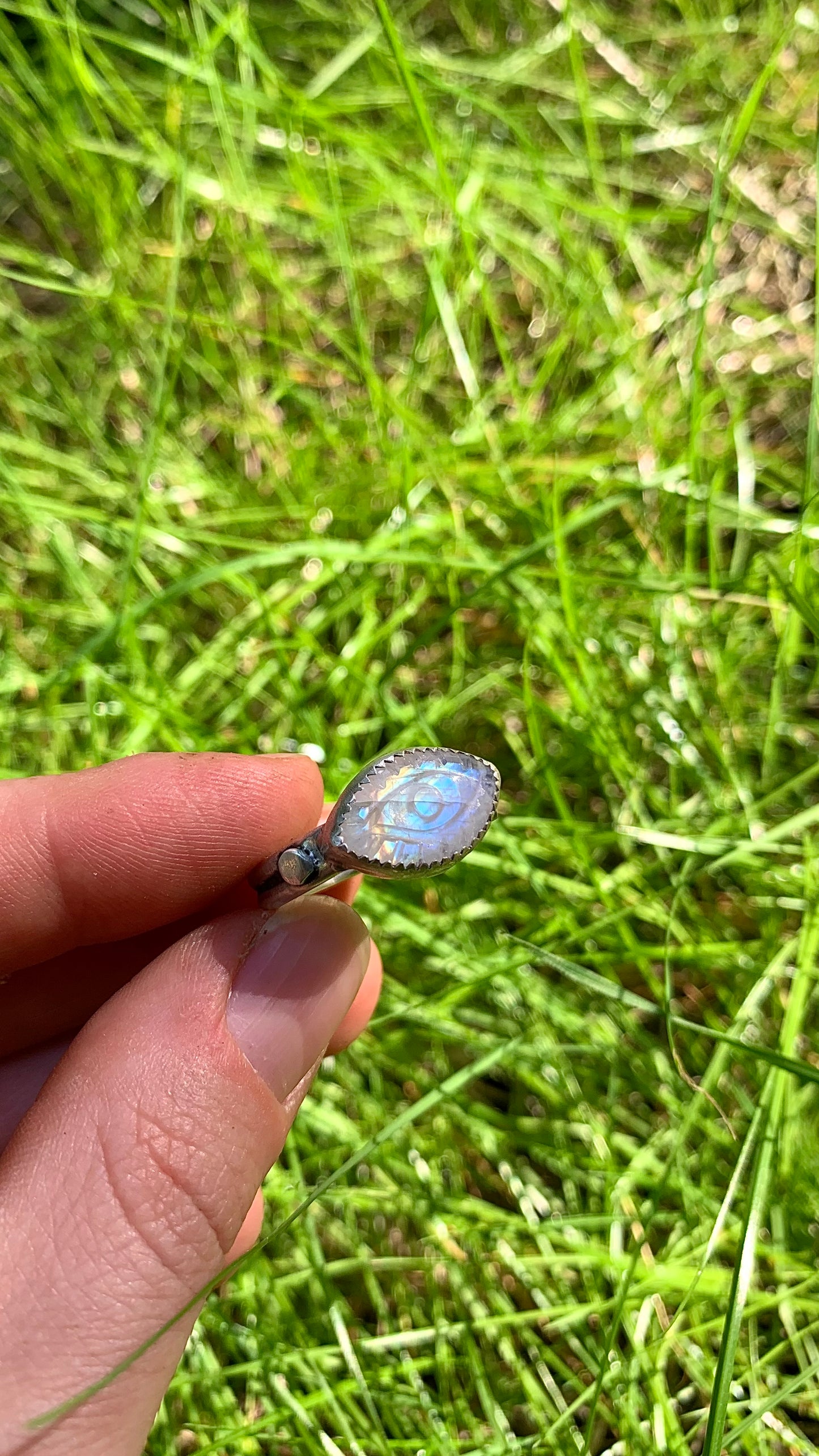 Evil Eye Moonstone Ring