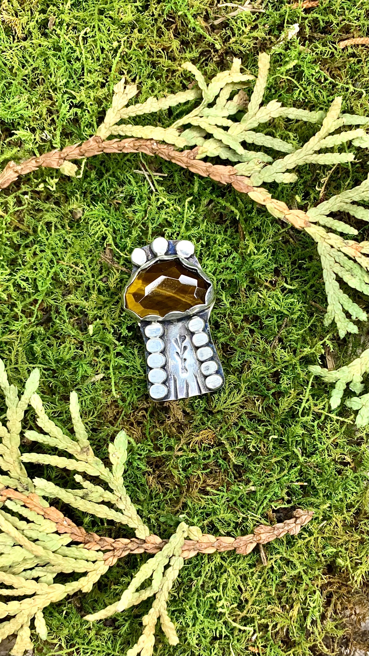 Tiger’s Eye Mini Mushroom Pin