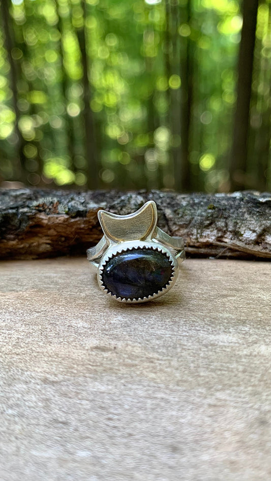Labradorite & Moon Ring