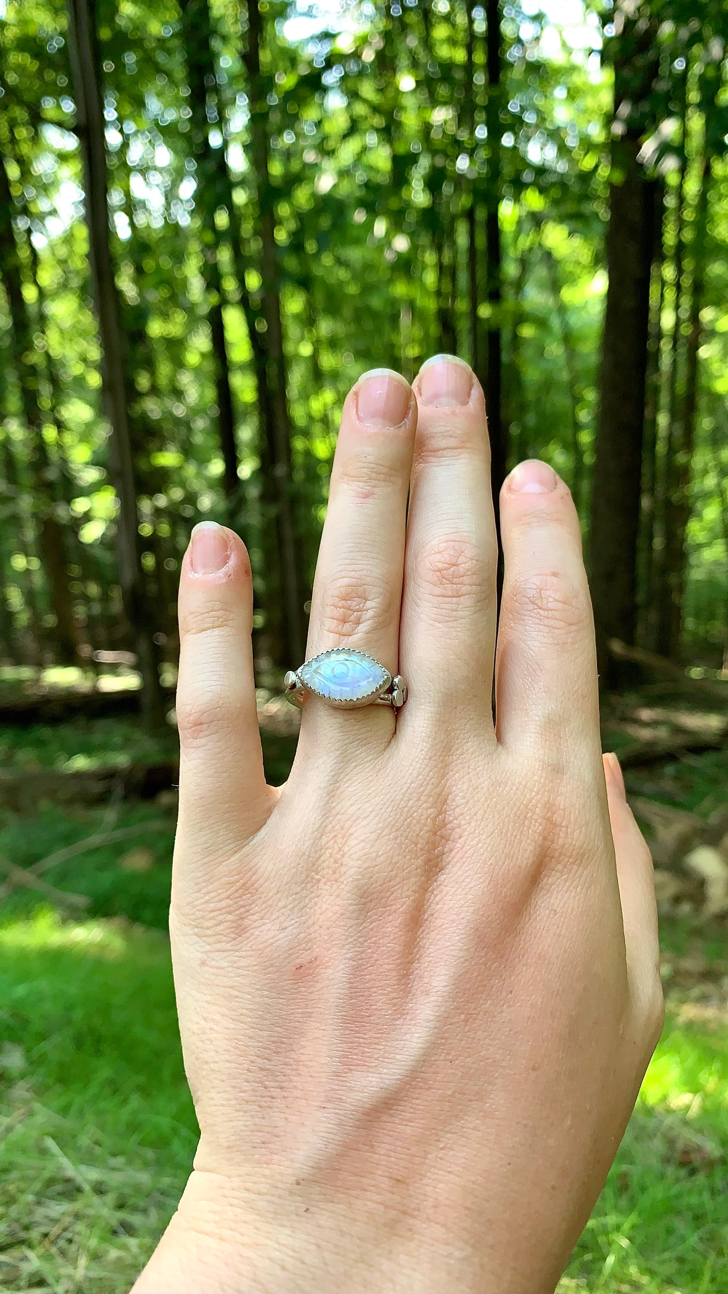 Evil Eye Moonstone Ring