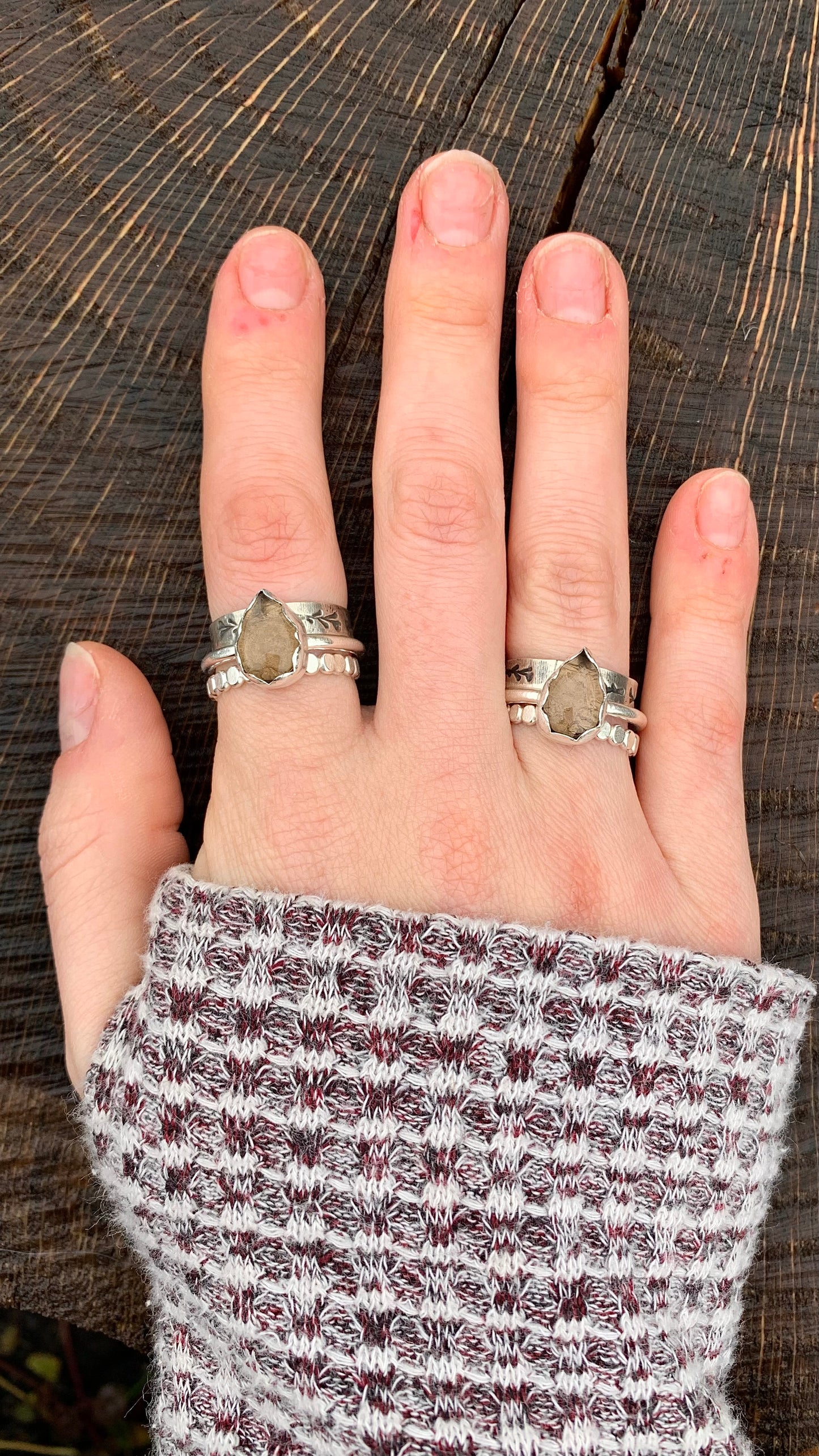 Smoky Quartz Stacking Rings